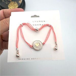 LC Lauren Conrad peach unicorn bracelet with rose gold accents